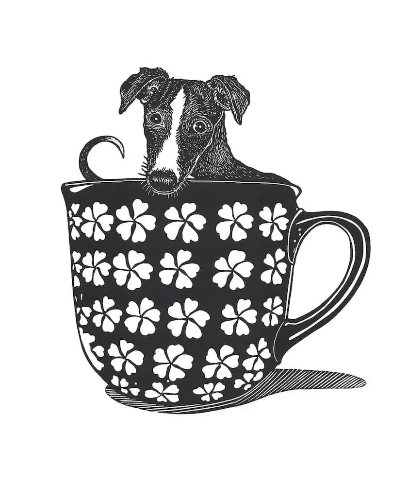 Scott,Gwen, Cup of puppy, linocut